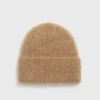 Alpaca knit beanie camel melange