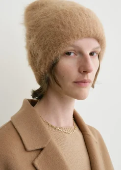 Alpaca knit beanie camel melange