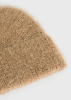 Alpaca knit beanie camel melange