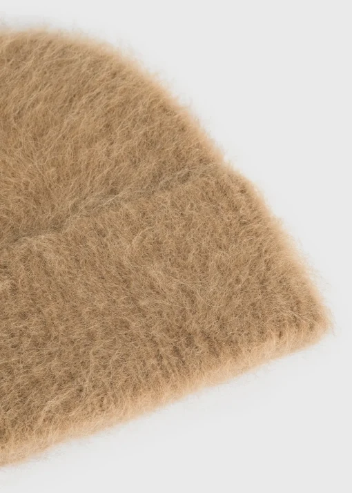 Alpaca knit beanie camel melange