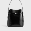 Belted Naplack bucket bag black