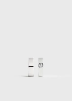 Bezel diamond hoops 18kt white gold