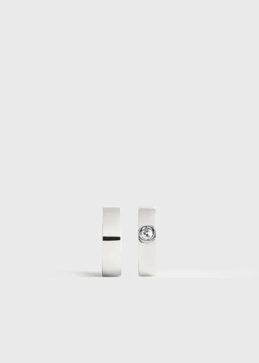 Bezel diamond hoops 18kt white gold
