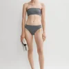 Binding-edge bikini bottoms grey melange