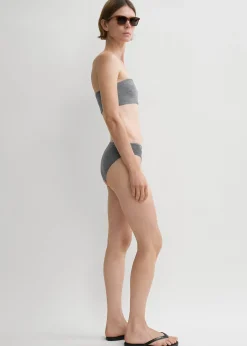 Binding-edge bikini bottoms grey melange