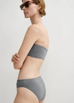 Binding-edge bikini bottoms grey melange