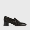 Block-heel pumps dark brown