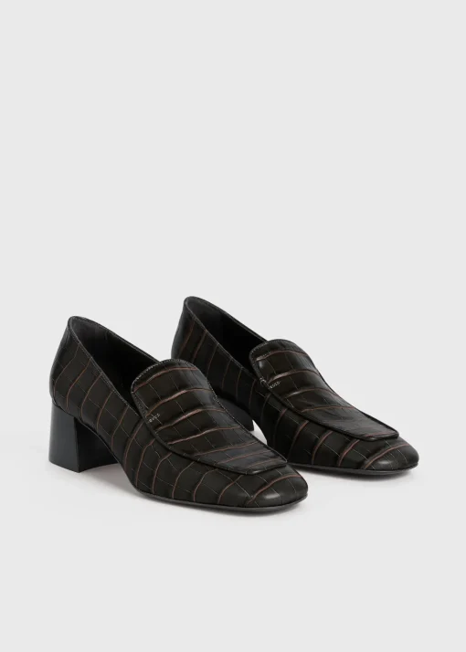 Block-heel pumps dark brown