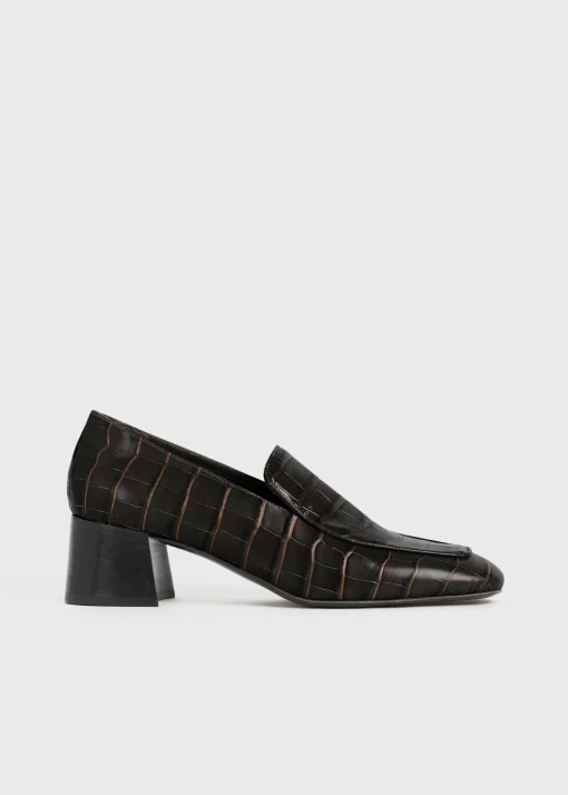 Block-heel pumps dark brown