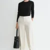 Buckled slouch trousers ecru