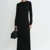 Cable knit dress black