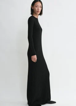 Cable knit dress black
