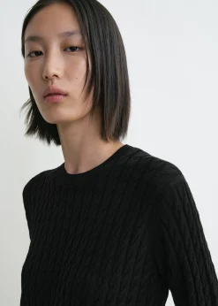 Cable knit dress black