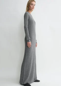 Cable knit dress grey melange