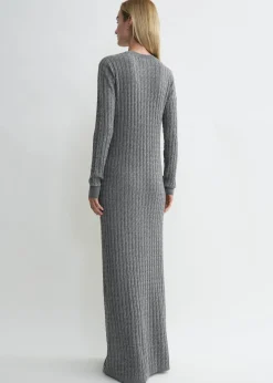 Cable knit dress grey melange