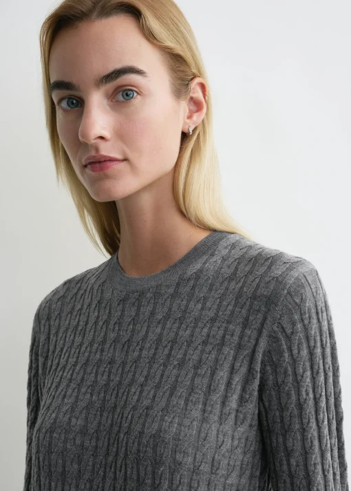 Cable knit dress grey melange