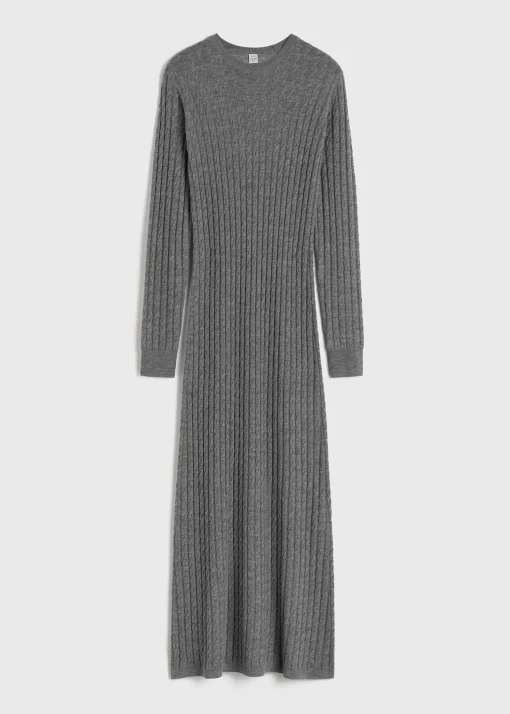 Cable knit dress grey melange