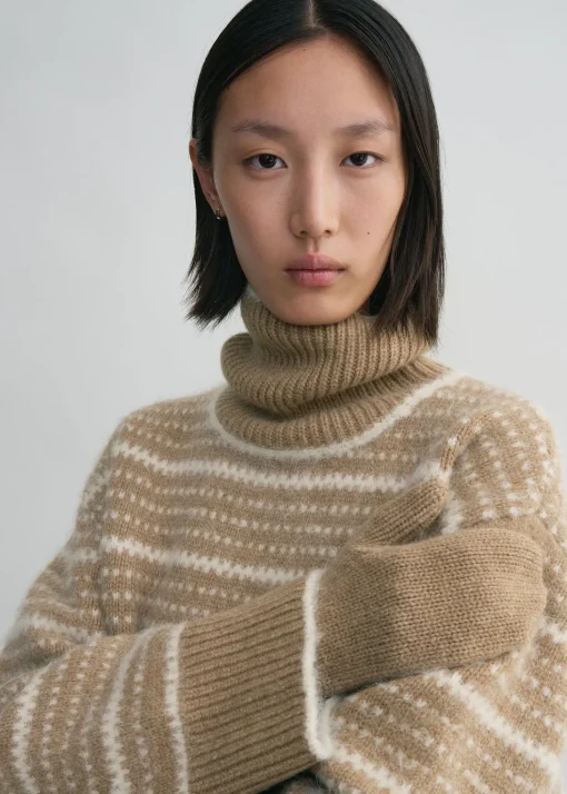 Contrast-edge mittens soft camel