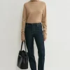 Cropped turtleneck camel