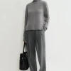 Cropped turtleneck grey melange
