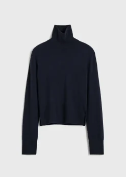 Cropped turtleneck navy