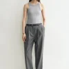 Curved rib tank grey melange