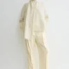 Draped-scarf knit ivory