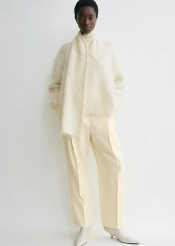Draped-scarf knit ivory