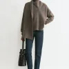Draped-scarf knit truffle