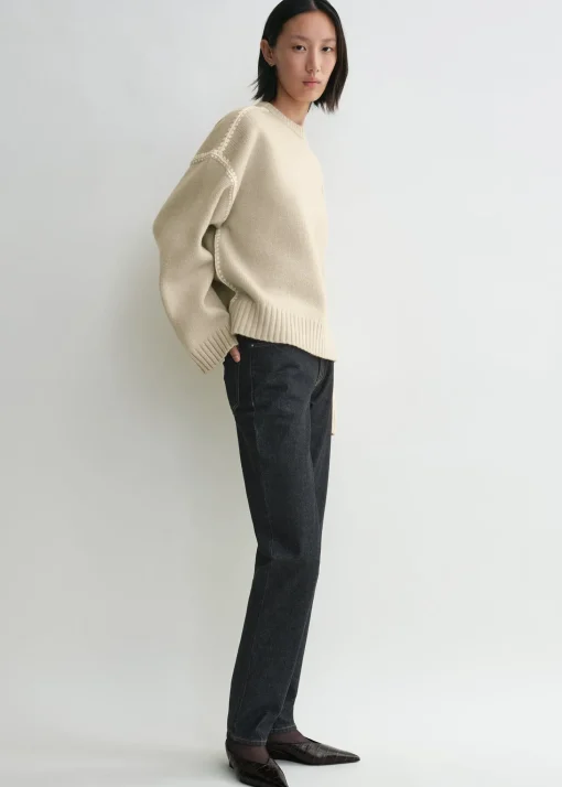 Embroidered wool cashmere knit harvest