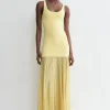 Evening tank dress soft yellow