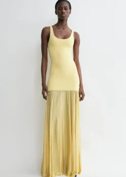 Evening tank dress soft yellow