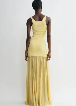 Evening tank dress soft yellow