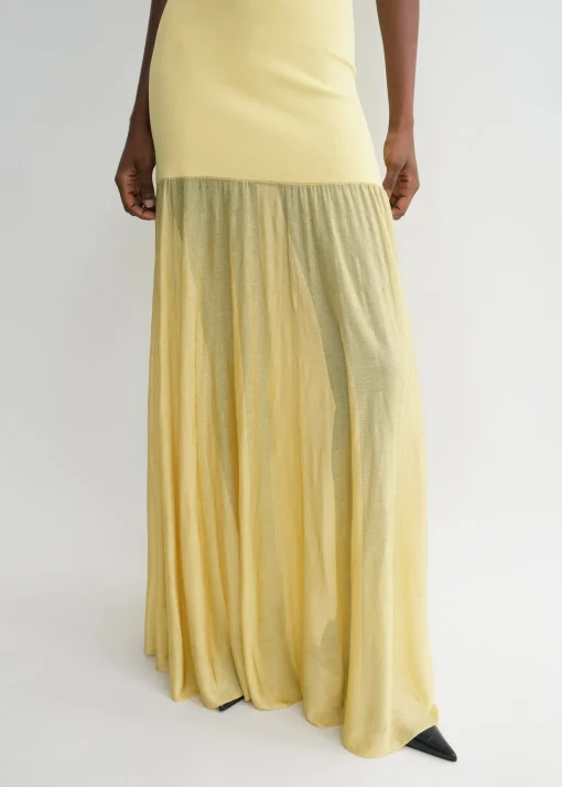 Evening tank dress soft yellow