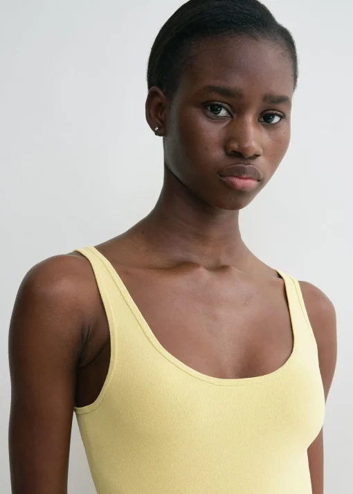 Evening tank dress soft yellow
