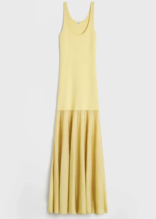 Evening tank dress soft yellow