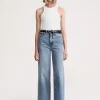 Flare fit denim worn blue