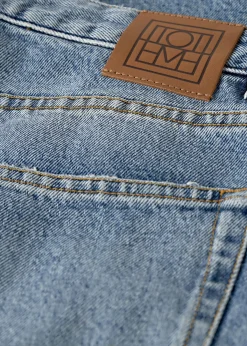 Flare fit denim worn blue