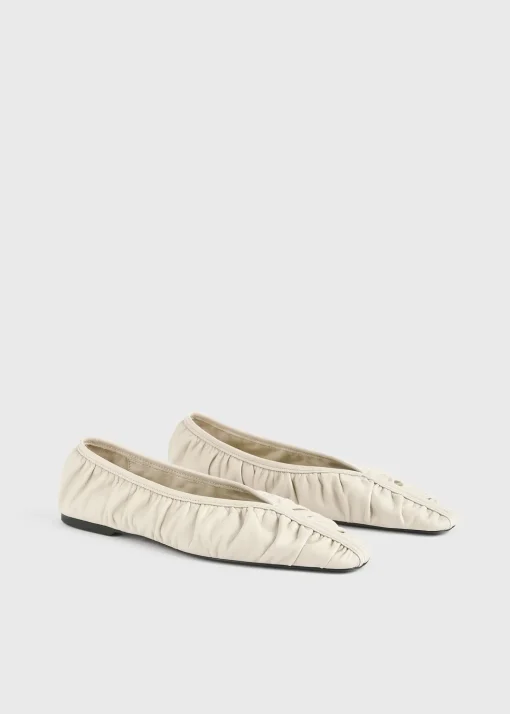 Gathered Nappa flats bleached sand