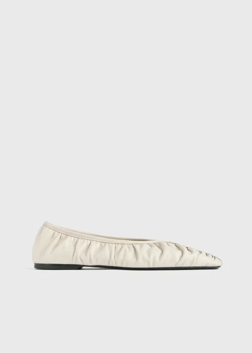 Gathered Nappa flats bleached sand