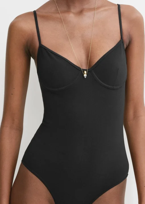 Half-cup swimsuit black