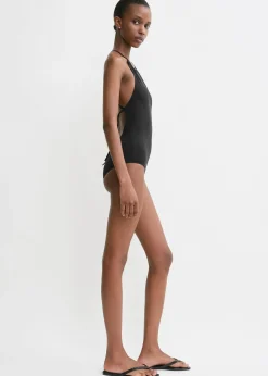 High neck swimsuit black
