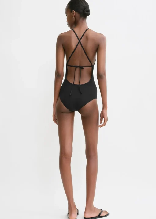 High neck swimsuit black
