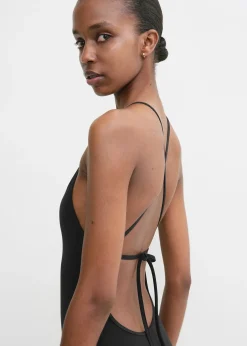 High neck swimsuit black