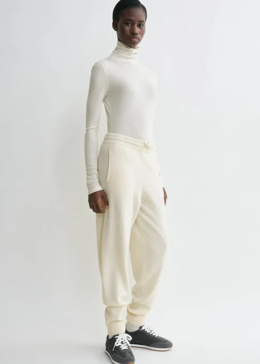 High-neck rib top winter white