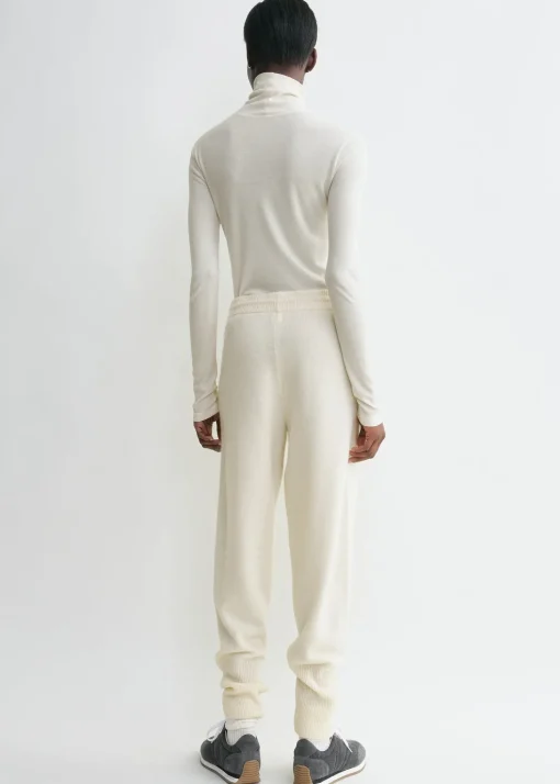 High-neck rib top winter white