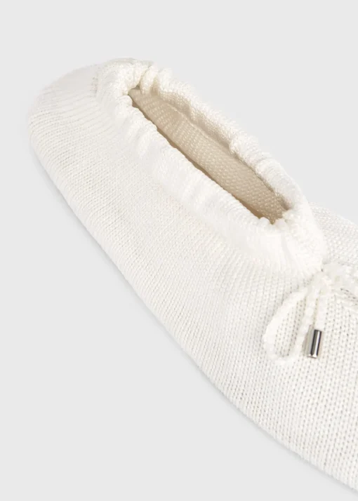 Knitted ballerinas cream