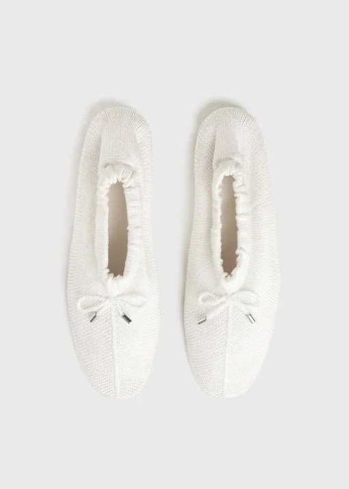 Knitted ballerinas cream