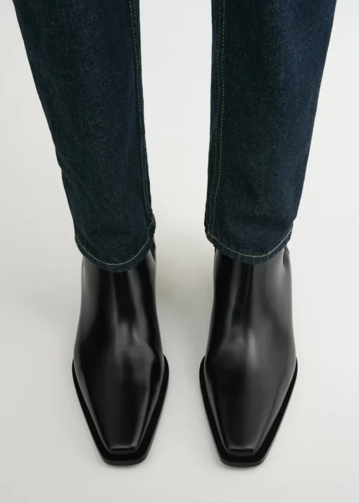 Leather city boots black