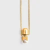 Long faux pearl necklace white